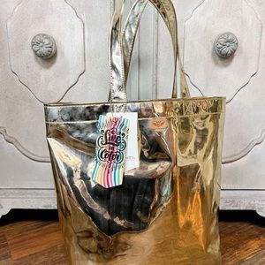 New Consuela gold tote bag 16.5”x15”